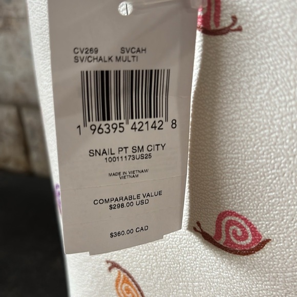 NWT Coach Cream Snail Print Small City Tote Bag - Picture 4 of 8